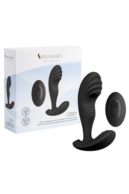 Cozy Prostate vibe with remote  - Black (Fully Covered with Silicone)
