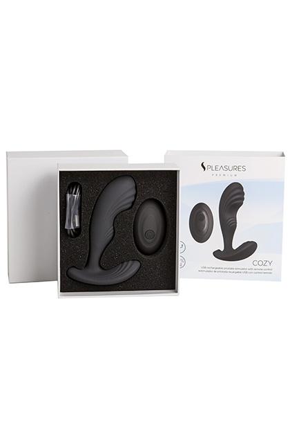 Cozy Prostate vibe with remote  - Black (Fully Covered with Silicone)