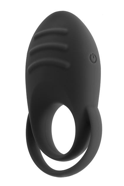 Dual Cock Ring - Black (Fully Covered with Silicone)