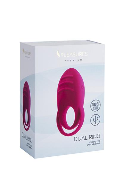 Dual Cock Ring - Red (Fully Covered with Silicone)