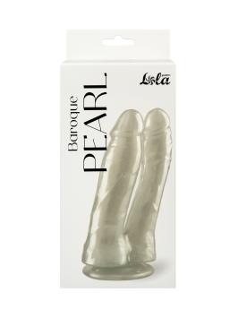 Double dildo Pearlescent Baroque - Pearl White