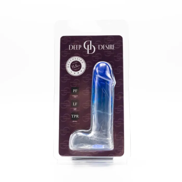 Dildo Transparant with Blue Tip - 4.5