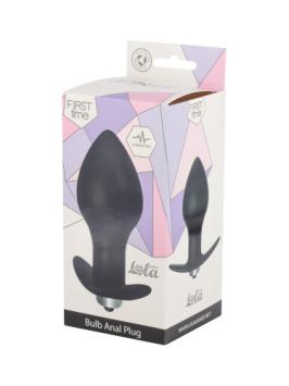 Anal Plug with vibration Bulb - Black 