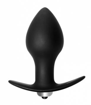 Anal Plug with vibration Bulb - Black 
