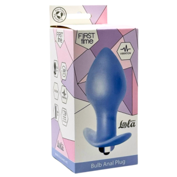 Anal Plug with vibration Bulb - Blue