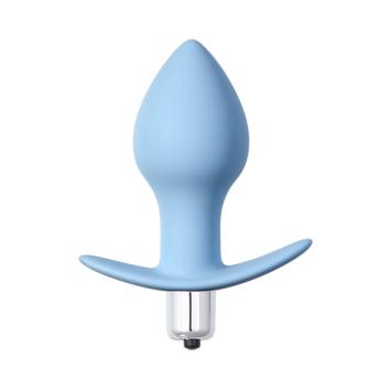 Anal Plug with vibration Bulb - Blue