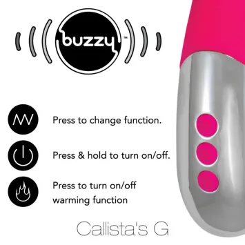 Buzzy Callista's G Premium Rechargeable G-spot Vibe - Neon Pink