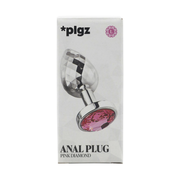 Anal Plug Diamonds Facets - Silver Pink size L