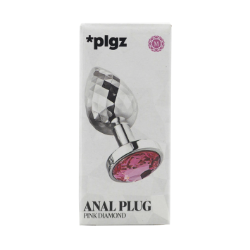 Anal Plug Diamonds Facets - Silver Pink size M