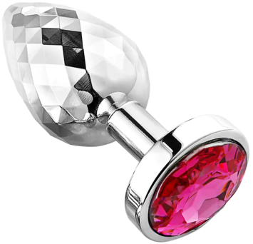 Anal Plug Diamonds Facets - Silver Pink size S