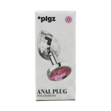 Anal Plug Diamonds Facets - Silver Pink size S