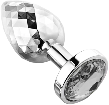 Anal Plug Diamonds Facets - Silver Clear size S