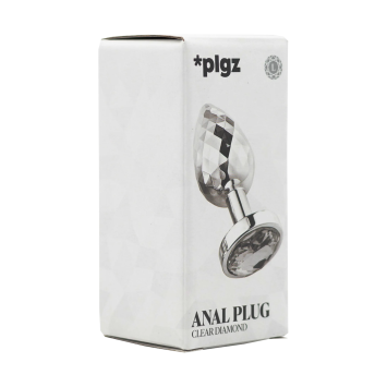 Anal Plug Diamonds Facets - Silver Clear size L