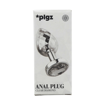 Anal Plug Diamonds Facets - Silver Clear size L