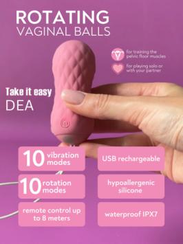 Rotating Vaginal Balls with remote control Take it Easy Dea - Pink