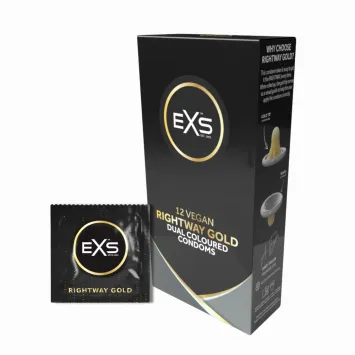 EXS Rightway Gold Dual Coloured Condoms - 12 pieces