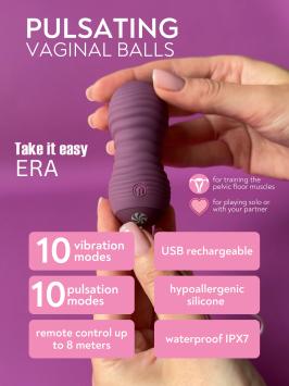 Pulsating Vaginal Balls with remote control Take it Easy Era - Purple