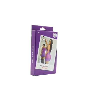 Short Dress S/L - Purple/Black
