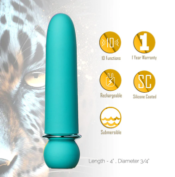 JAGUAR 10 Function Silicone Coated Super Charged Bullet - Blue
