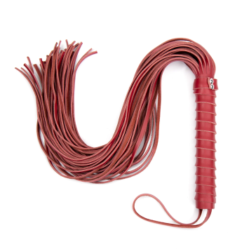 Leather Flogger - Red