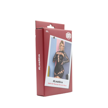 Dress & Shoulder Top with Pearls Black - Size S/L 