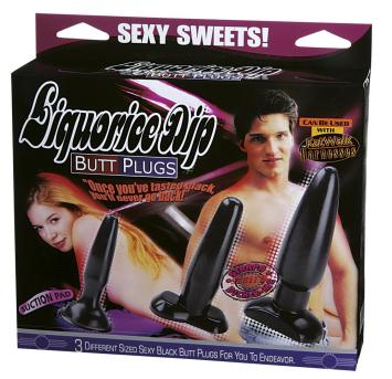 Liqourice dip butt plug set
