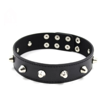 Neck Collar with Studs - Black