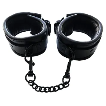 Padded Ankle Cuffs, Black with Black Accessories