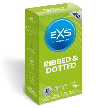 EXS Ribbed & Dotted Condooms - 12 stuks