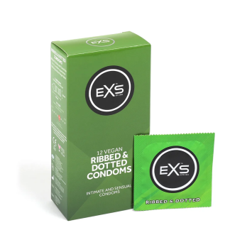 EXS Ribbed & Dotted Condoms - 12 pieces