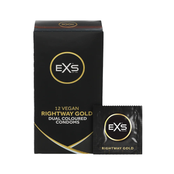 EXS Dual Coloured Rightway Gold Condooms - 12 pieces