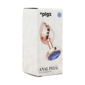 Anal Plug Diamonds Facets - Rose Blue size M