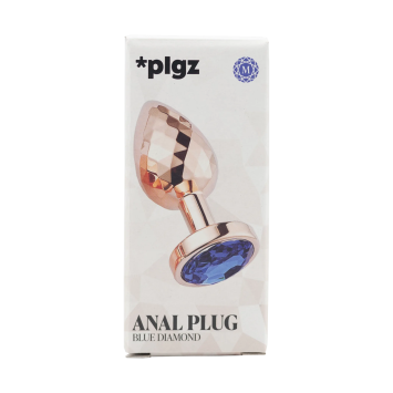 Anal Plug Diamonds Facets - Rose Blue size M