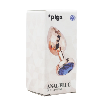 Anal Plug Diamonds Facets - Rose Blue size S