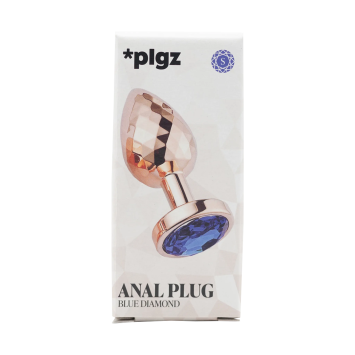 Anal Plug Diamonds Facets - Rose Blue size S