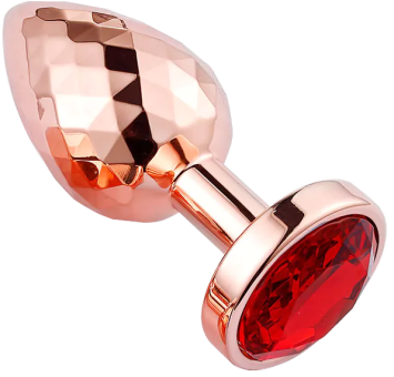 Anal Plug Diamonds Facets - Rose Red size S