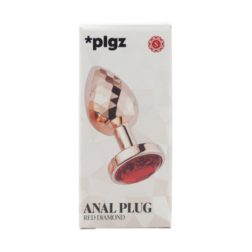 Anal Plug Diamonds Facets - Rose Red size S