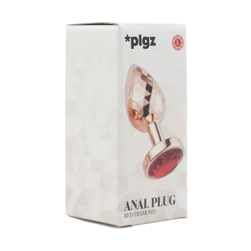 Anal Plug Diamonds Facets - Rose Red size L