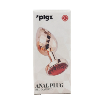 Anal Plug Diamonds Facets - Rose Red size L