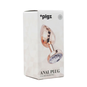 Anal Plug Diamonds Facets - Rose Clear size L