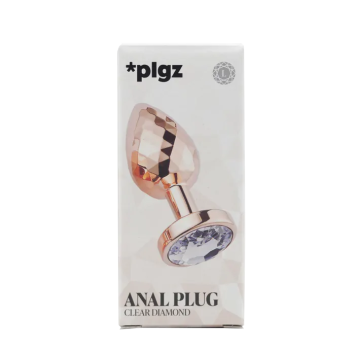 Anal Plug Diamonds Facets - Rose Clear size L