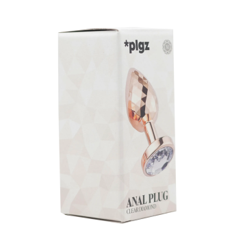 Anal Plug Diamonds Facets - Rose Clear size M