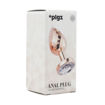 Anal Plug Diamonds Facets - Rose Clear size S