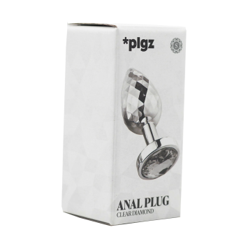 Anal Plug Diamonds Facets - Silver Clear size S