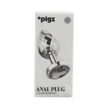 Anal Plug Diamonds Facets - Silver Clear size S