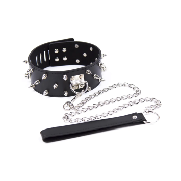 Spike Collar & Leash - Black
