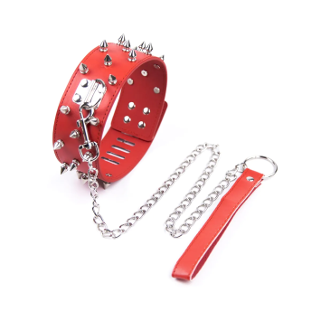 Spike Collar & Leash - Red