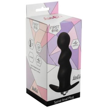 Anal Plug with vibration Spiral - Black
