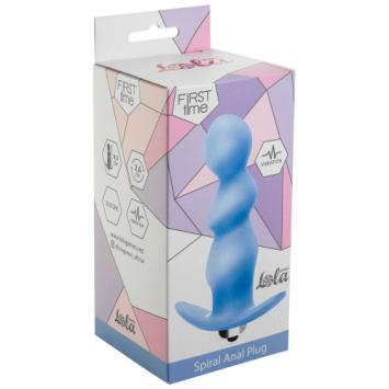 Anal Plug with vibration Spiral - Blue