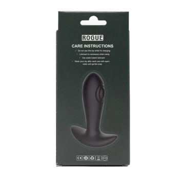 Tapping & Vibrating Anal Plug with Remote - Black